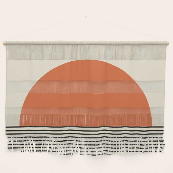 Sunrise Sunset I - Orange Black Wall Hanging