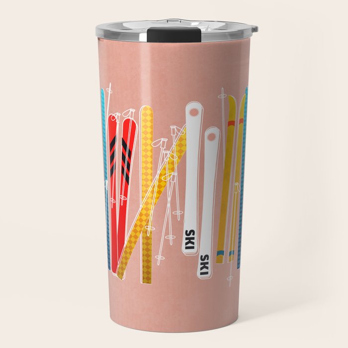 Colorful Ski Illustration And Pattern No 2 Travel Mug