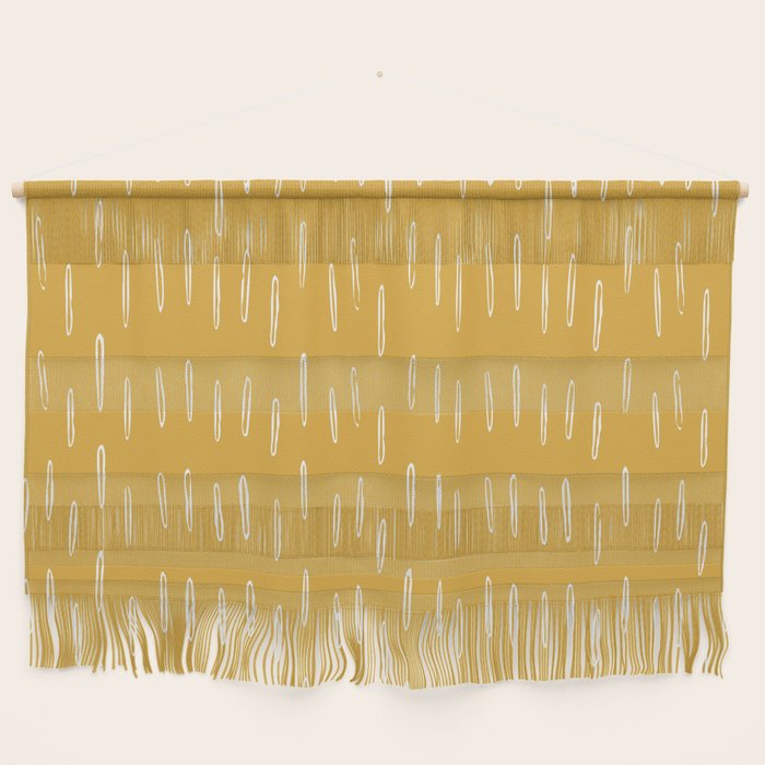 Raindrop Abstract Boho Pattern, Yellow Wall Hanging