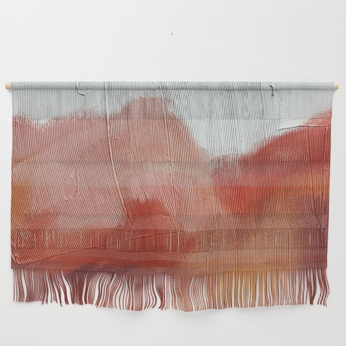 Desert Journey [2]: A Textured, Abstract Piece In Pinks, Reds, And White By Alyssa Hamilton Art Wall Hanging