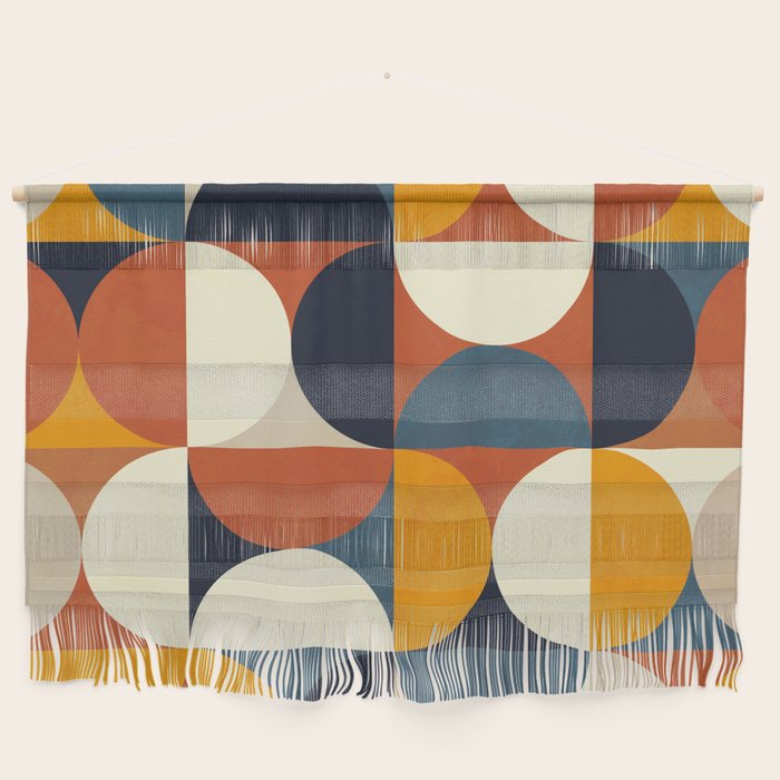 Mid Century Abstract Shapes Fall Winter 3 Wall Hanging