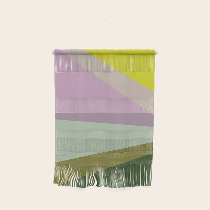 Geometric Shapes #8 Purple And Green Wall Hanging