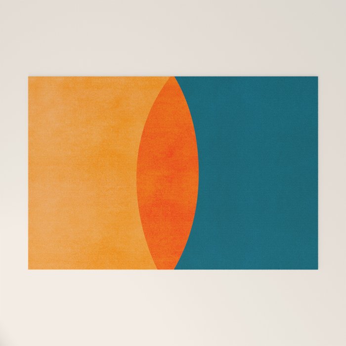 Mid Century Eclipse / Abstract Geometric Welcome Mat