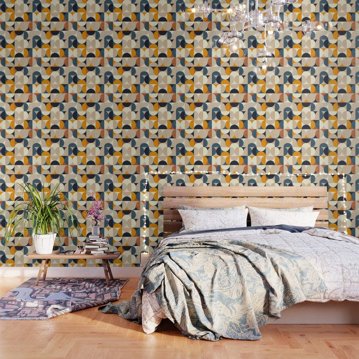 Mid Century Abstract Shapes Fall Winter 1 Wallpaper
