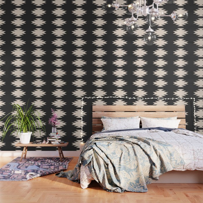 Geometric Southwestern Minimalism - Black And White Wallpaper