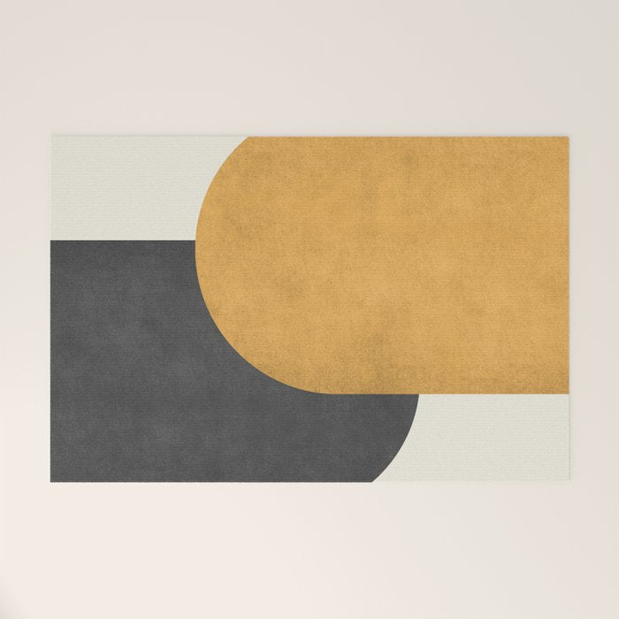 Halfmoon Colorblock - Gold Charcoal Welcome Mat