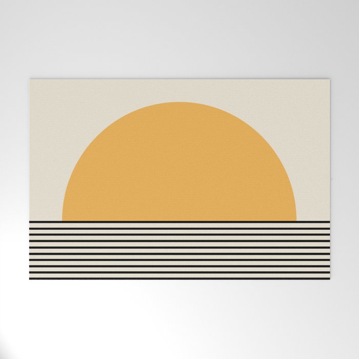 Sunrise / Sunset Vi - Yellow & Black Welcome Mat