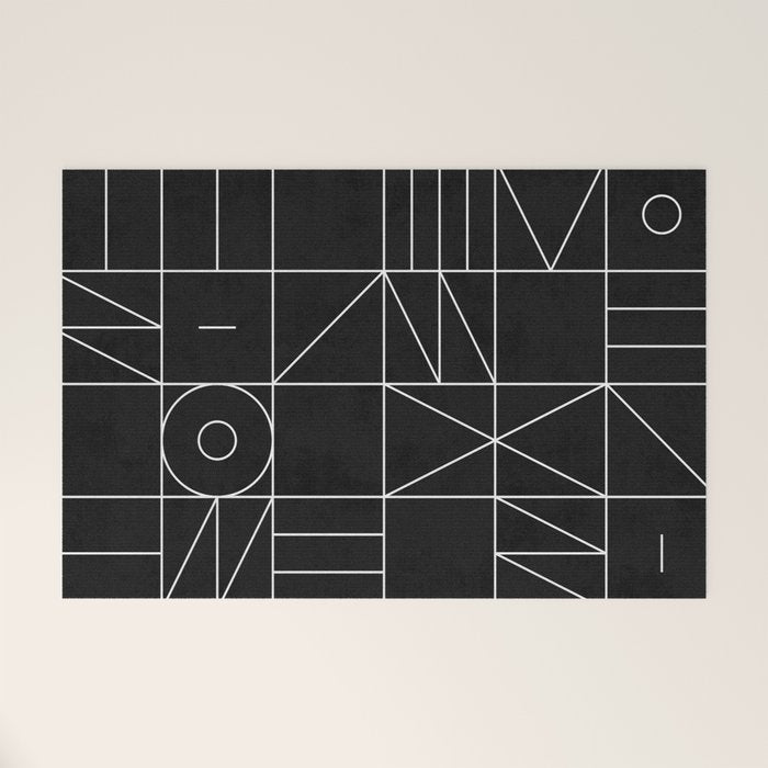 My Favorite Geometric Patterns No.9 - Black Welcome Mat