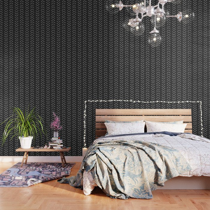 Boho Big Arrows In Black And White Wallpaper