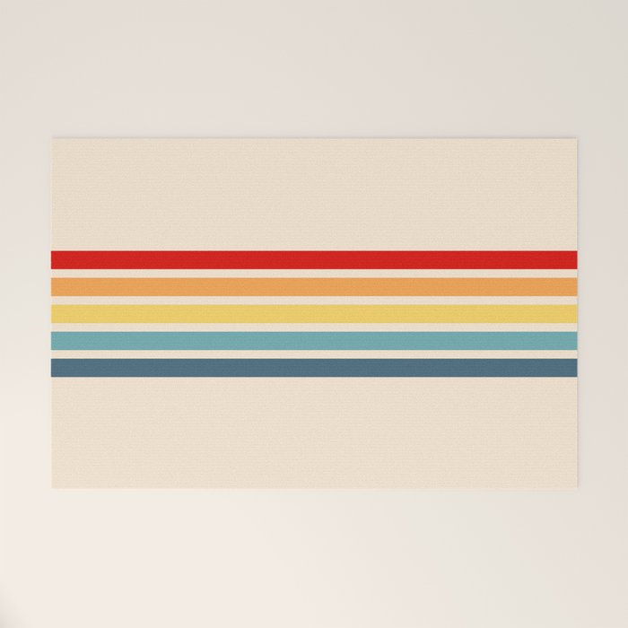Takaakira - Classic Rainbow Retro Stripes Welcome Mat