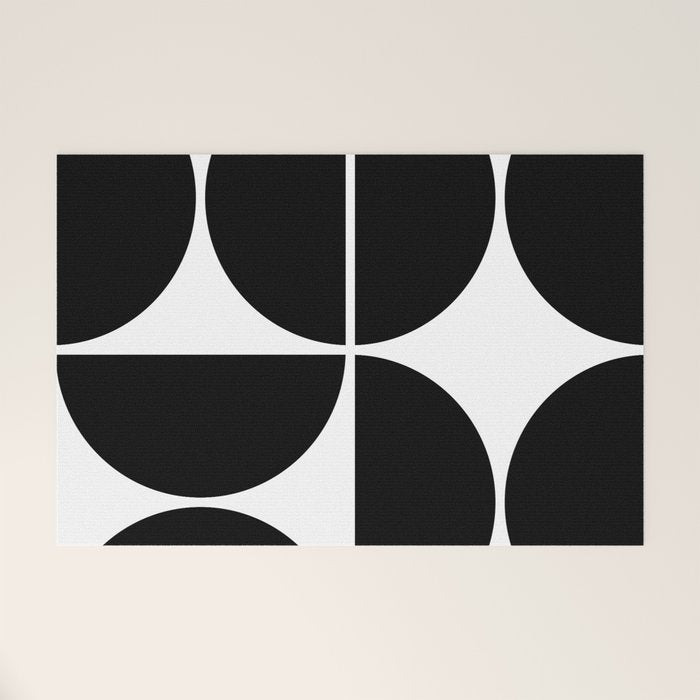 Mid Century Modern Black Square Welcome Mat