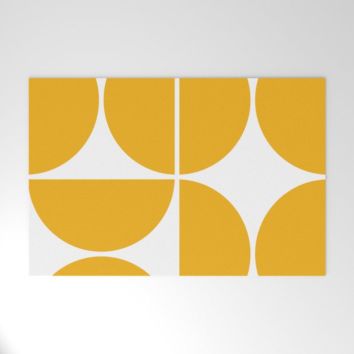 Mid Century Modern Yellow Square Welcome Mat
