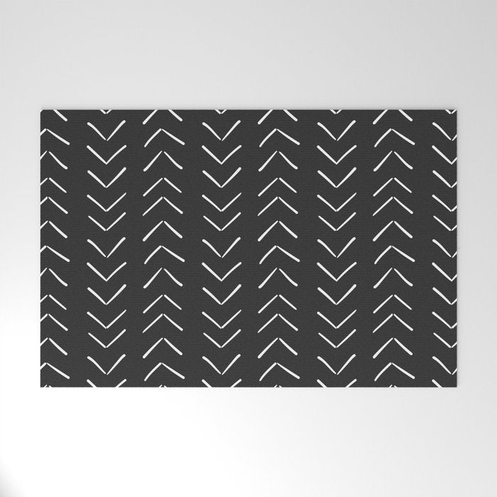 Boho Big Arrows In Black And White Welcome Mat