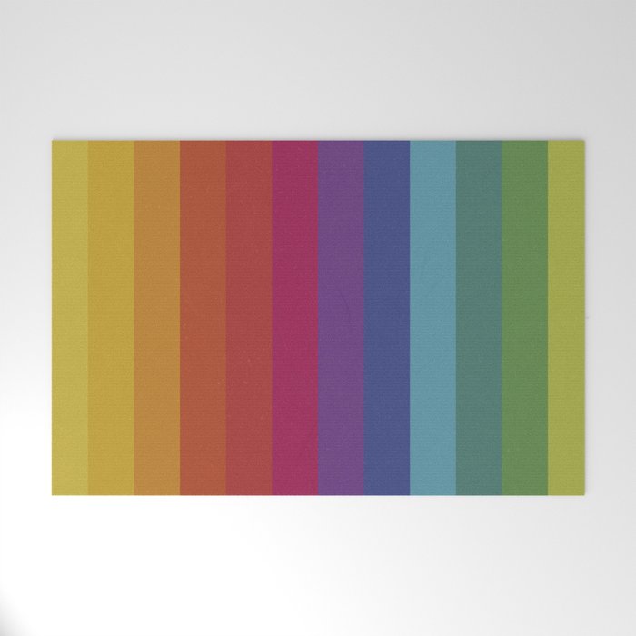 The Color Wheel / Rainbow Stripes Welcome Mat