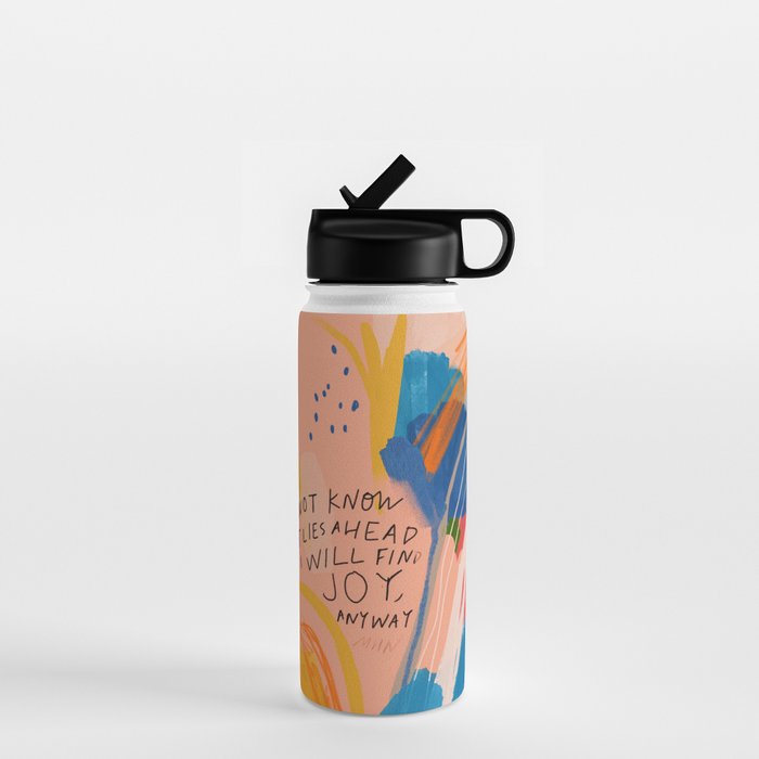 Find Joy. The Abstract Colorful Florals Water Bottle