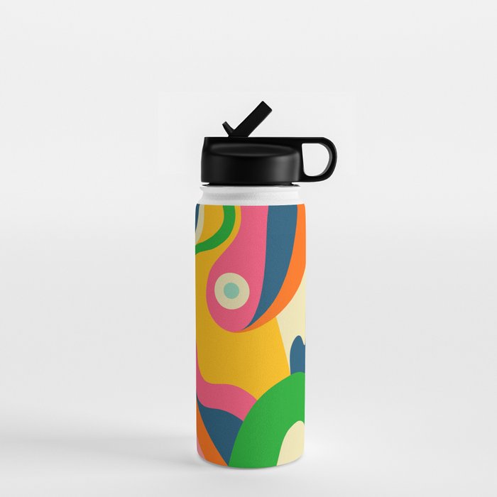 Colorful Mid Century Abstract  Water Bottle