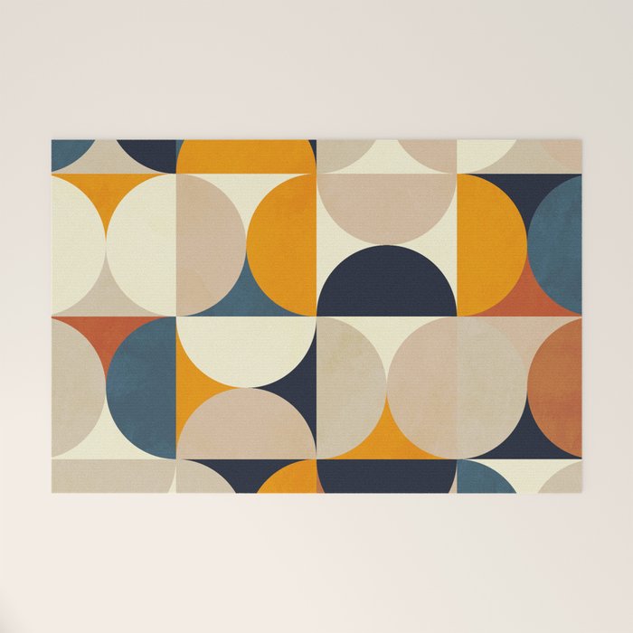 Mid Century Abstract Shapes Fall Winter 1 Welcome Mat