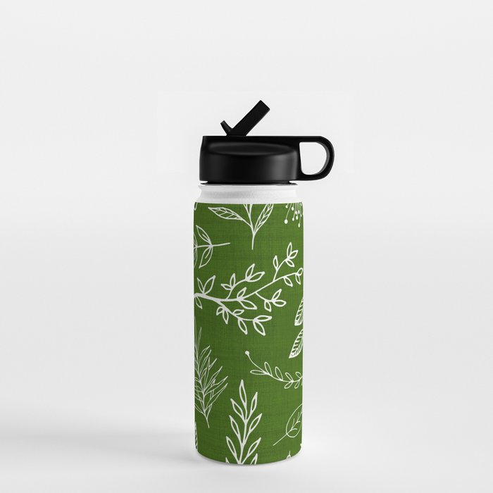 Emerald Forest Botanical Drawing Water Bottle