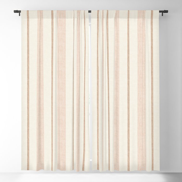 Ivy Stripes - Cream, Rust And Terracotta Window Curtain