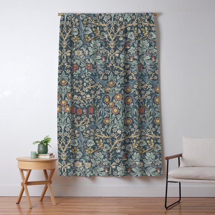 William Morris Vintage Blackthorn Indigo Window Curtain