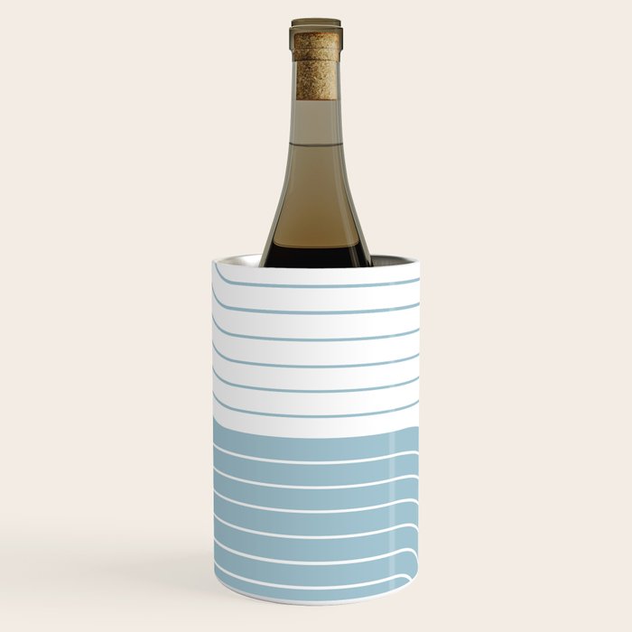 Two Tone Line Curvature Xv Sky Blue Modern Arch Abstract Wine Chiller