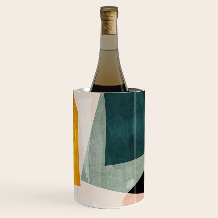 Mid Century Shapes Abstract Painting 3 Wine Chiller