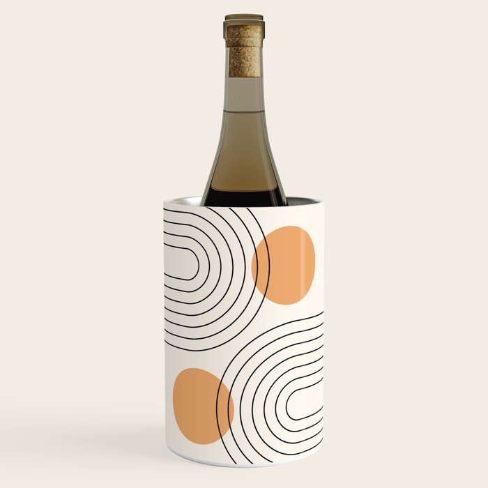 Mid Century Modern Geometric 61 (Rainbow And Sun Abstraction) Wine Chiller