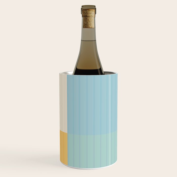 Color Block Line Abstract Iii Coastal Beachy Wine Chiller