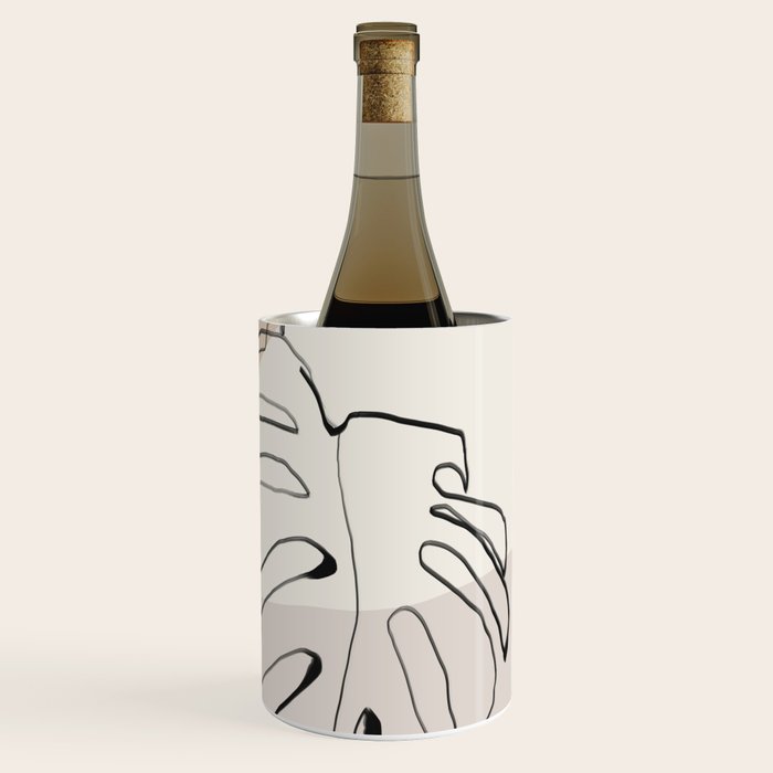 Minimal Abstract Art- Monstera Wine Chiller