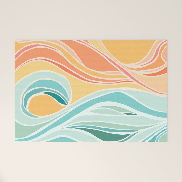 Sea And Sky Abstract Landscape Welcome Mat