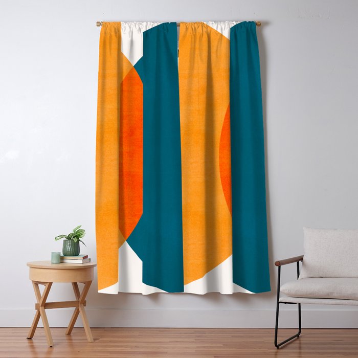 Mid Century Eclipse / Abstract Geometric Window Curtain