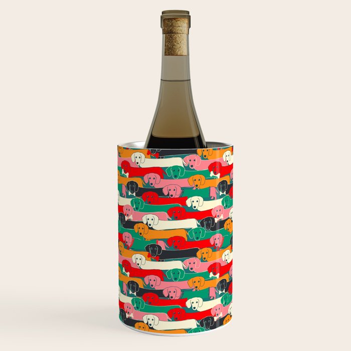 Dachshund Pattern- Happy Dogs Wine Chiller