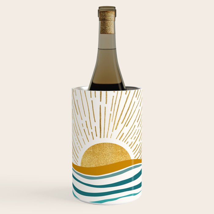 The Sun And The Sea - Gold And Teal Wine Chiller