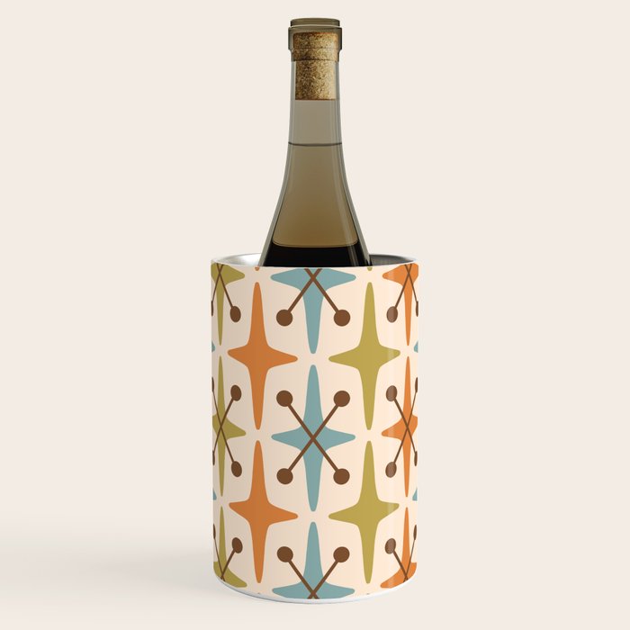 Mid Century Modern Googie Star Pattern Mid Mod Wine Chiller