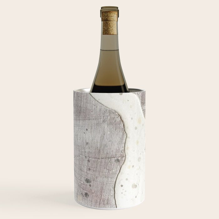 Feels: A Neutral, Textured, Abstract Piece In Whites By Alyssa Hamilton Art Wine Chiller