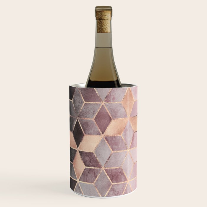 Pink And Grey Gradient Cubes Wine Chiller
