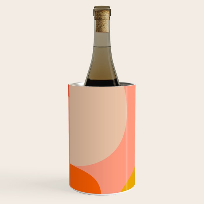 Geometry Shape Mid Century Organic Blush Curry Teal Wine Chiller