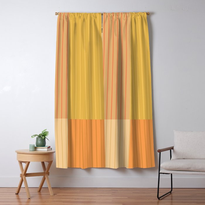 Color Block Line Abstract Iv Boho Western Window Curtain