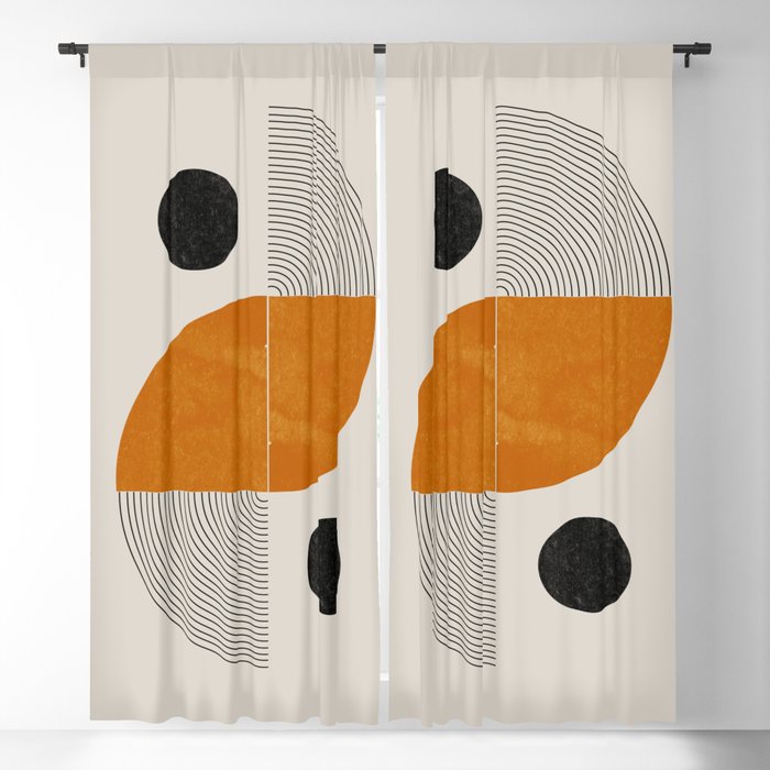 Abstract Geometric Shapes Window Curtain