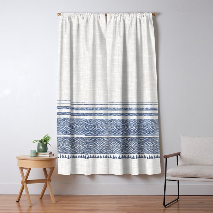 French Linen Chambray Tassel Window Curtain