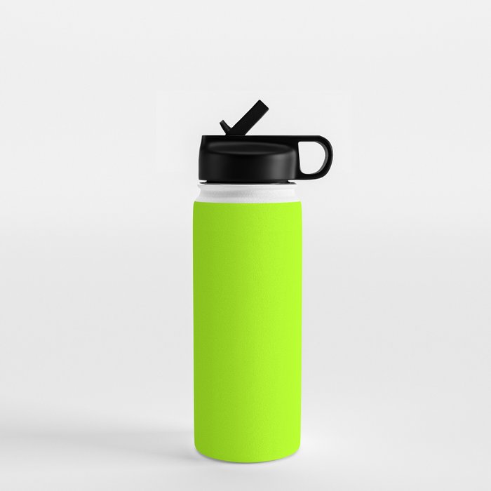Trendy Modern Lime Green Neon Color Water Bottle