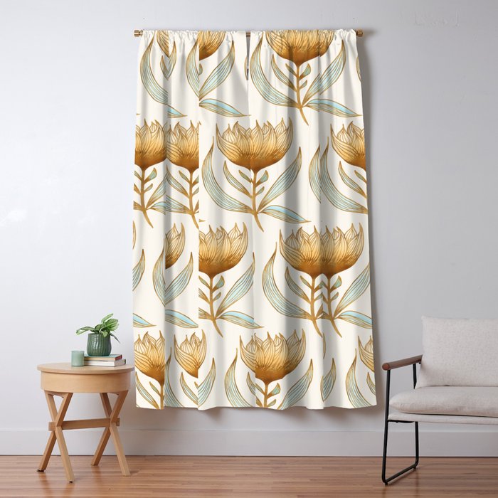 Bohemian Sunflower Pattern Window Curtain