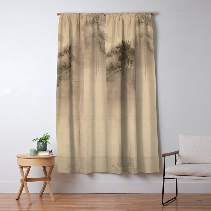 Pine Trees Six-Fold Azuchi-Momoyama Period Japanese Screen - Hasegawa Tohaku Window Curtain