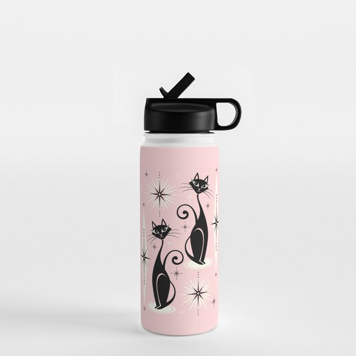 Mid Century Meow Retro Atomic Cats ©Studioxtine Water Bottle