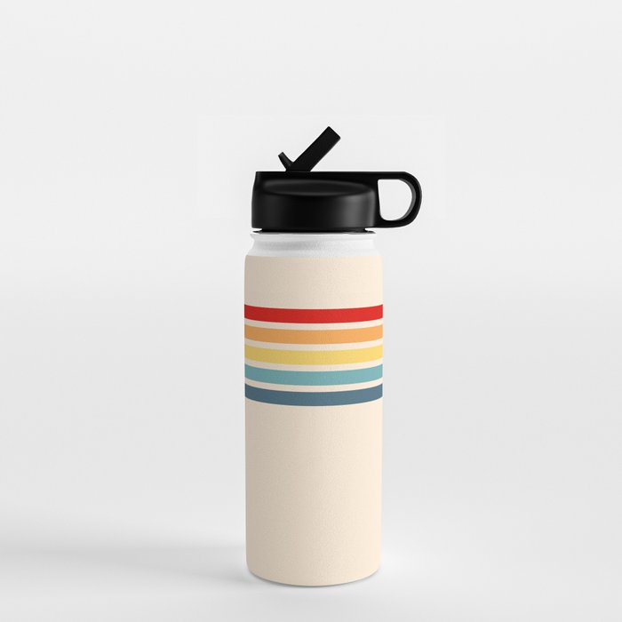 Takaakira - Classic Rainbow Retro Stripes Water Bottle