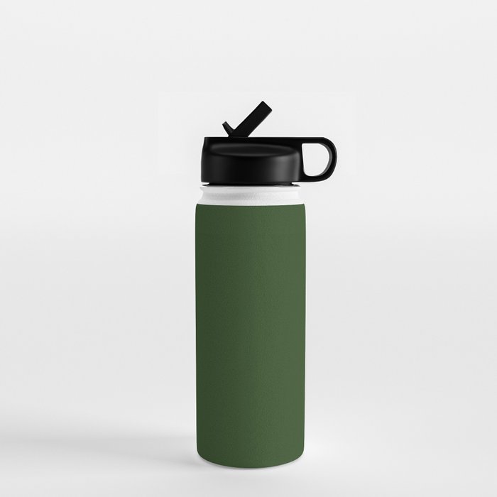 Solid Dark Forest Green Simple Solid Color All Over Print Water Bottle