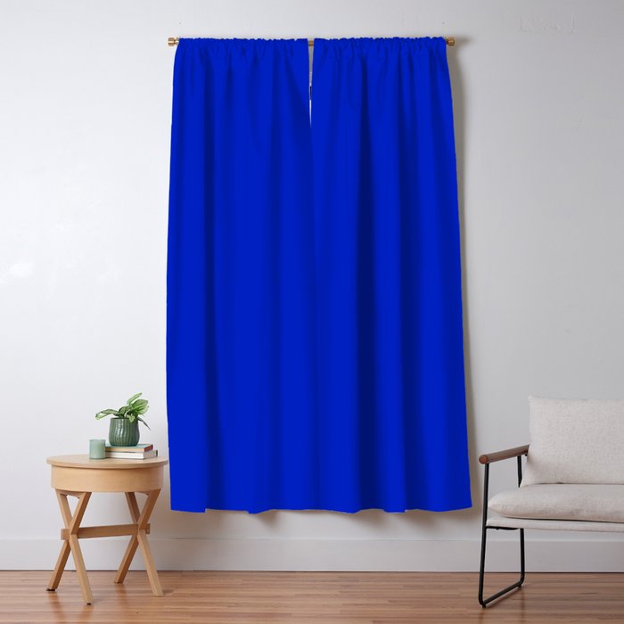 Solid Deep Cobalt Blue Color Window Curtain