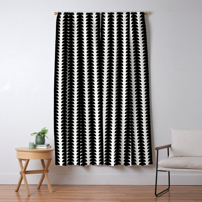 Maude Pattern - Black And White Window Curtain