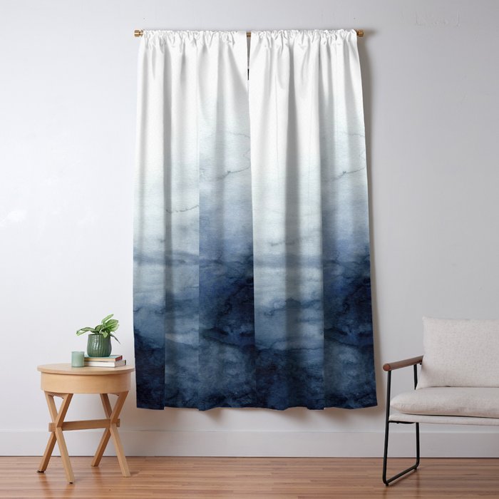 Indigo Abstract Painting | No.2 Window Curtain