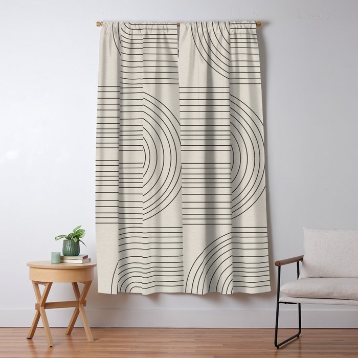 Arch Art, Modern Pattern, Mid Century  Window Curtain